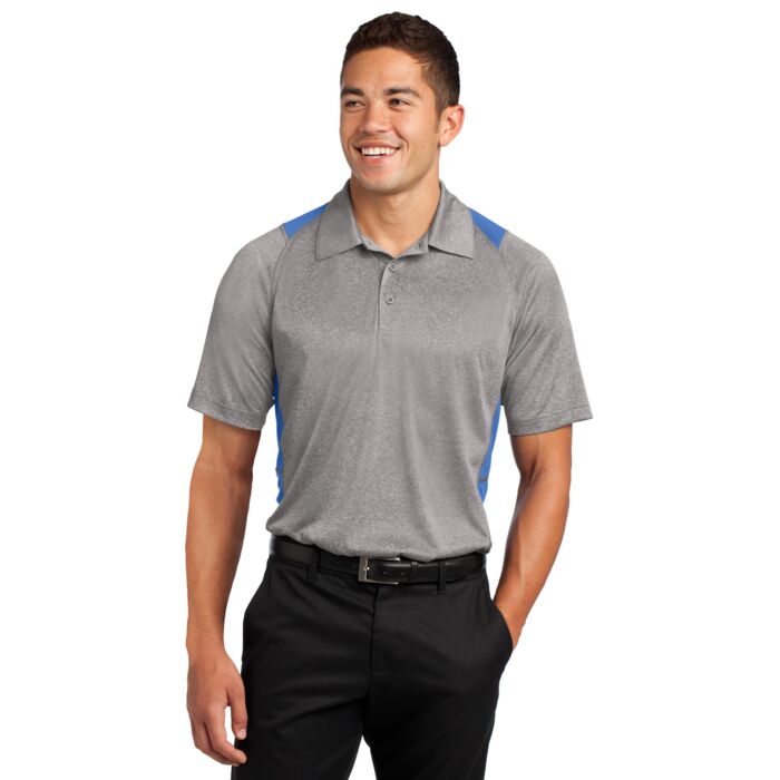 Adult Heather Colorblock Polo Thumbnail