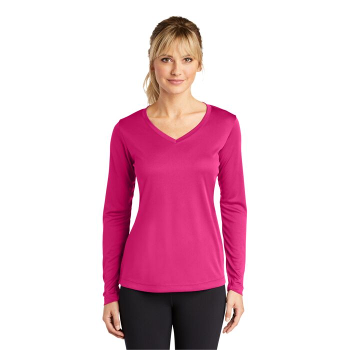 Ladies Long Sleeve Poly T-Shirt Thumbnail