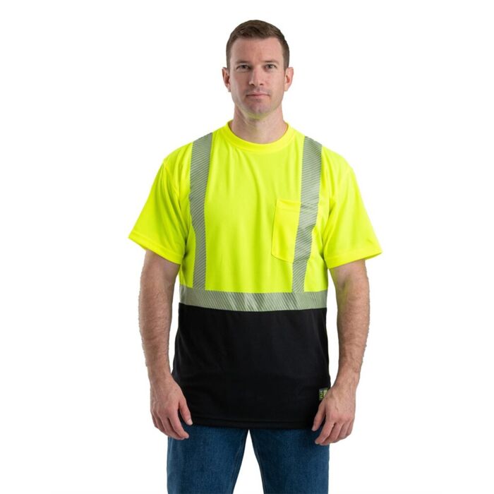 Men's Hi-Vis Class 2 Color Blocked Pocket T-Shirt Thumbnail