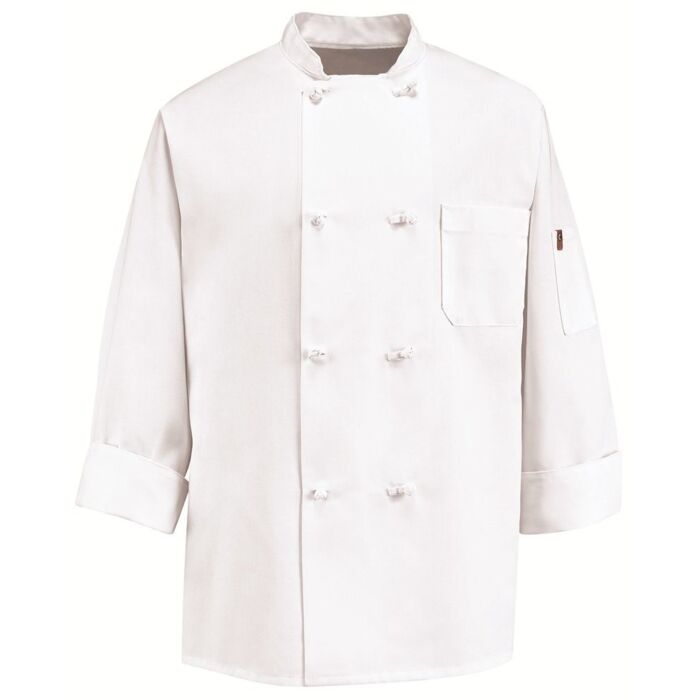 Eight Knot Button Chef Coat with Thermometer Pocket Thumbnail