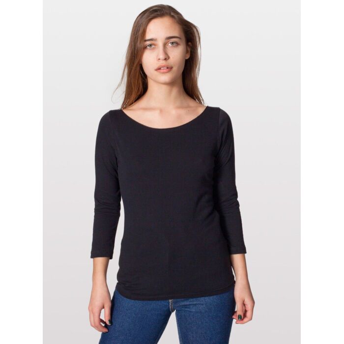 6344 Sheer Jersey 3/4 Sleeve Boat Neck Thumbnail