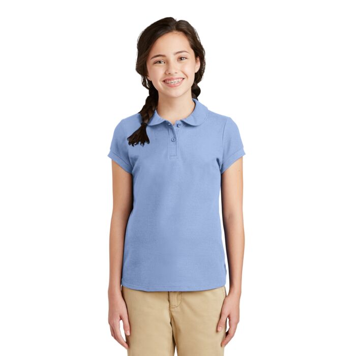 Girls Silk Touch Peter Pan Collar Polo Thumbnail