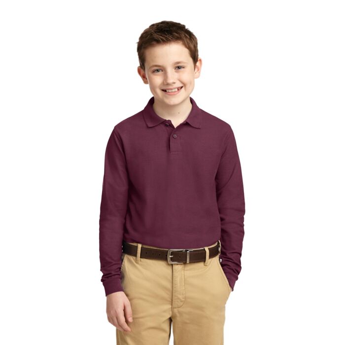 Youth Long Sleeve Silk Touch™ Polo Thumbnail